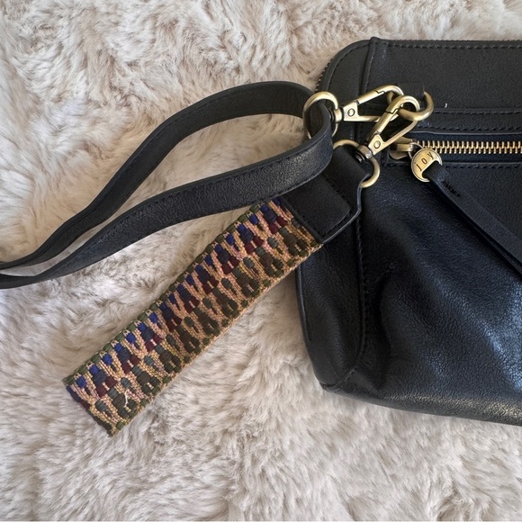 Joy Susan Black Vegan Leather Small Crossbody Wristlet Bag Convertible - Picture 3 of 10